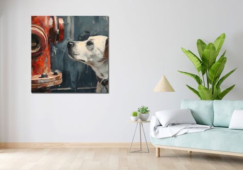 Obraz 100x100cm Kumpel przy Hydrancie na Arena.pl