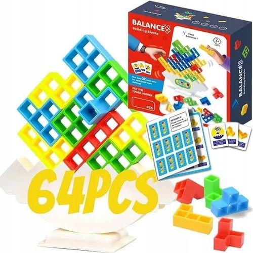 GRA UKŁADANKA TETRA TOWER BALANCE 64 szt DLA DZIECI WIEŻA tetris KLOCKI na Arena.pl