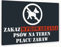 Tabliczka znak informacyjny 40x30 Antracyt ZAKAZ WPROWADZANIA PSÓW Dibond
