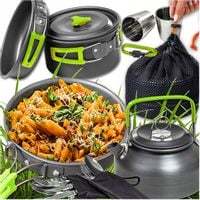 NACZYNIA TURYSTYCZNE GARNKI CZAJNIK ZESTAW NACZYŃ KEMPINGOWYCH POD NAMIOT