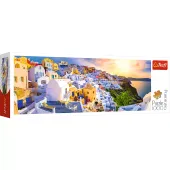 Puzzle 1000el Panorama Zachód słońca na Santorini, Grecja 29054 Trefl