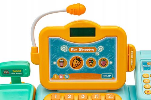 Sklepowa Kasa Fiskalna dla Dzieci ZABAWA w SKLEP Koszyk Waga Czytnik Monety na Arena.pl