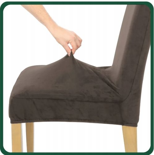 4 SZT POKROWIEC NA KRZESŁO POKROWCE KAKAOWY BRĄZ ELASTYCZNY GRUBY WELUR na Arena.pl