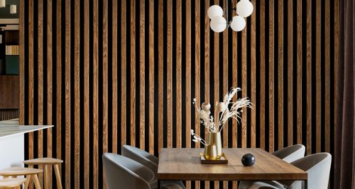 Tapeta LAMELE DREWNO Imitacja DESKI 3D Do Salonu na Arena.pl