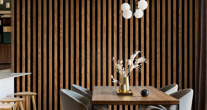 Tapeta LAMELE DREWNO Imitacja DESKI 3D Do Salonu zdjęcie 9