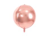 Balon foliowy kula "bubble", różowo złota, 55 cm (21 cali) [balon z helem]