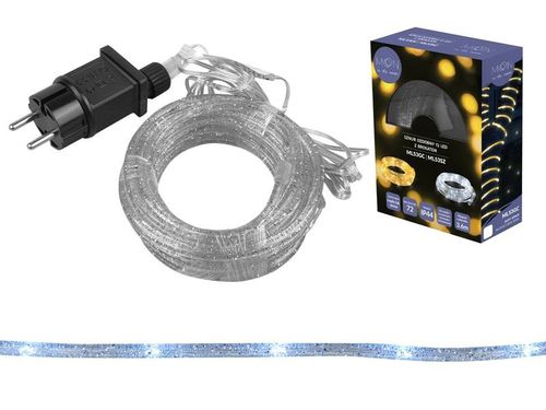 SZNUR OZDOBNY 72 LED Z BROKATEM SREBRNY ŚWIATŁO ZIMNE BIAŁE na Arena.pl