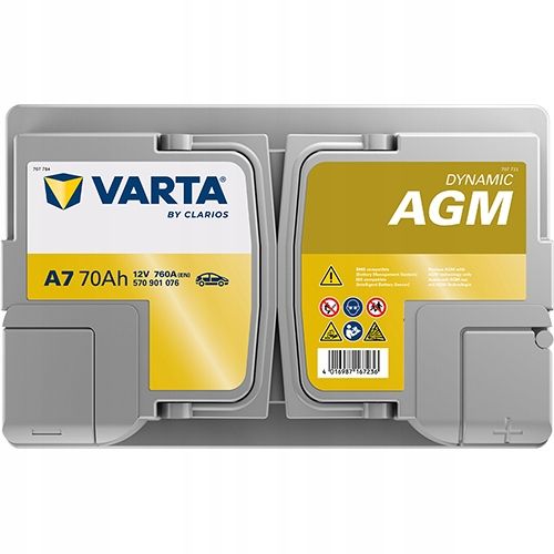 AKUMULATOR SAMOCHODOWY VARTA SILVER AGM E39 START-STOP 70AH 760A A7 zdjęcie 2