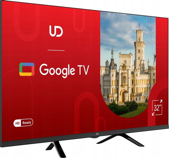 TELEWIZOR UD 32 CALE HD SMART GOOGLE TV 11 BLUETOOTH DVB T T2 HEVC DOLBY zdjęcie 10