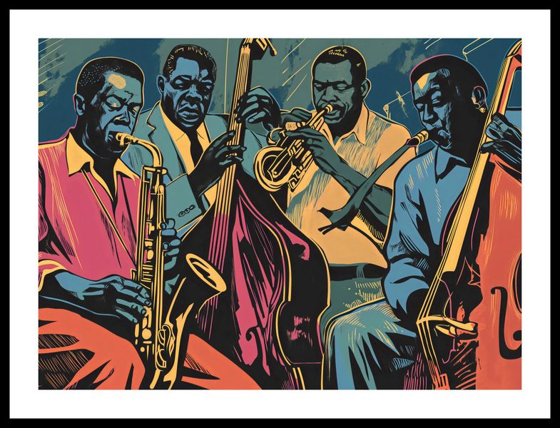 Plakat 55x40cm Jazzmani w Gazie zdjęcie 3