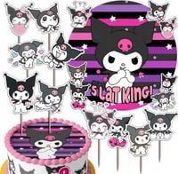 ZESTAW OPŁATEK NA TORT 20CM + TOPPERY - KURO.MI MELODY+ IMIĘ 15CM 18CM