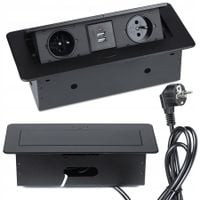 Gniazdo, Listwa Elektryczne, USB blatowe Interlook czarny