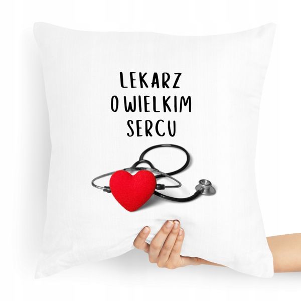Poduszka Prezent Dla Doktora O Wielkim Sercu Z Nadrukiem Ze Zdjęciem zdjęcie 1