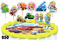 TOPPERY NA TORT OZDOBNE DEKORACJA ZESTAW - BOB BUDOWNICZY BAJKA 10szt.