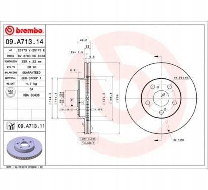 TARCZA HAM PRZOD 255X22 V BREMBO na Arena.pl