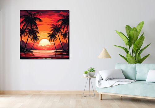 Obraz 100x100cm Palmy Przy Lagunie na Arena.pl