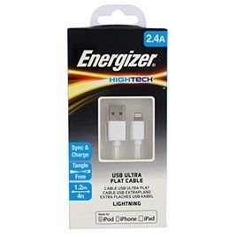 Energizer HIGHTECH Kabel USB FLAT Lightning 1,2 m biały na Arena.pl