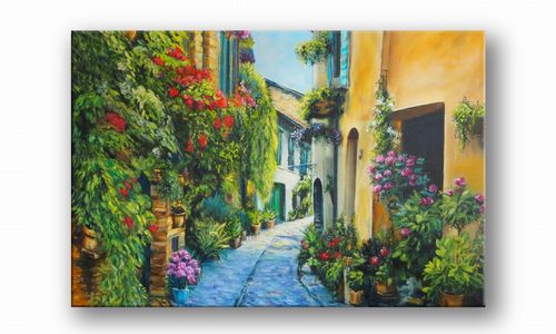 OBRAZ NA PŁÓTNIE 063 Miejska alejka 60x40cm na Arena.pl