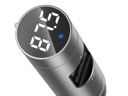 Ładowarka Baseus transmiter FM Bluetooth QC 3.0 2x USB 3.1A Silver na Arena.pl