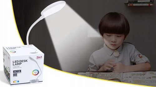 LAMPKA NA BIURKO LED LAMPA BIURKOWA STOJĄCA DO NAUKI DOTYKOWA USB RGB na Arena.pl