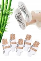 Stopki ABS Antypoślizgowe Damskie Skarpetki Bambusowe Białe 5-PAR 39-42