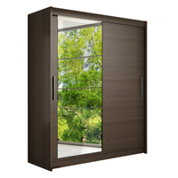 Szafa przesuwna Westa VI z lustrem 150cm - pojemna garderoba - CHOCO