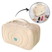 kosmetyczka damska pikowana kuferek z rączką 24 x 9 x 15 cm ks132k