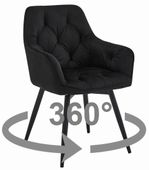 Krzesło JORK360 - czarny aksamit / nogi czarne x 2