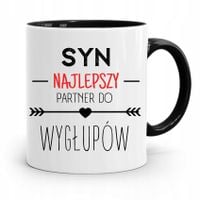 Kubek Czarny Prezent Dla Syna Najlepszy Partner Z Nadrukiem Ze Zdjęciem