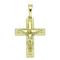 Zawieszka Pozłacana 14K Krzyżyk z Jezusem 34/18 mm