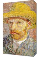 Obraz 30x50cm Self-Portrait with a Straw Hat, Van Gogh Vintage