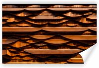 Fototapeta PREMIUM STRUKTURA ZMYWALANA brązowa drewniana tapeta NA WYMIAR