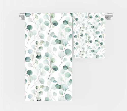 RĘCZNIK Akwarelowe listki z twoim dowolnym tekstem 150x100 004J na Arena.pl