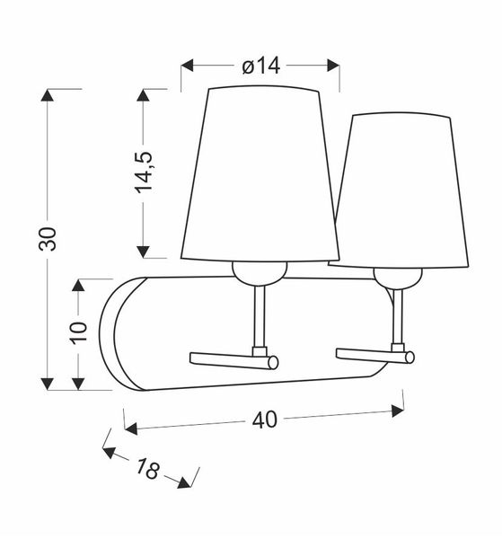 Tango kinkiet 2x60W E27 zdjęcie 2