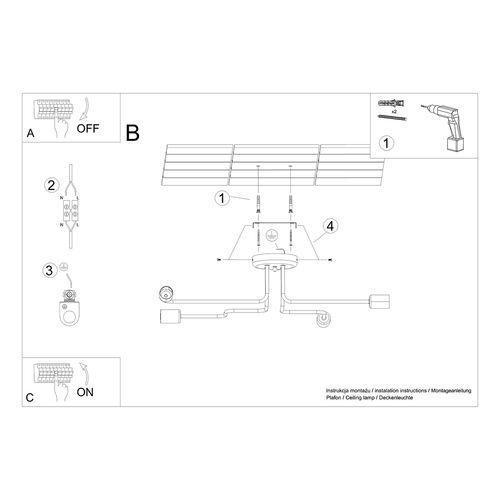 Żyrandol VECTOR 4 czarny na Arena.pl