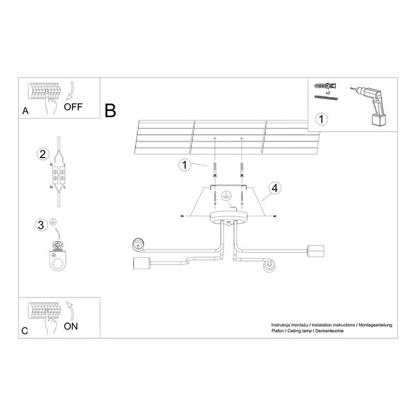 Żyrandol VECTOR 4 czarny zdjęcie 6