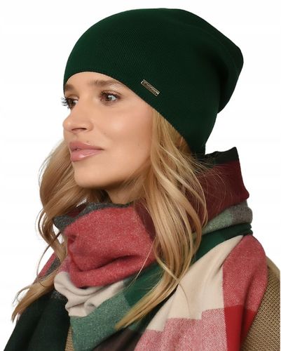 Damska CZAPKA jesienna modny styl podpinana POLSKI PRODUCENT zimowa UNI V3 na Arena.pl