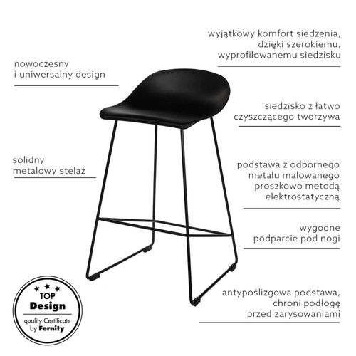 Krzesło barowe Molly czarne Low na Arena.pl