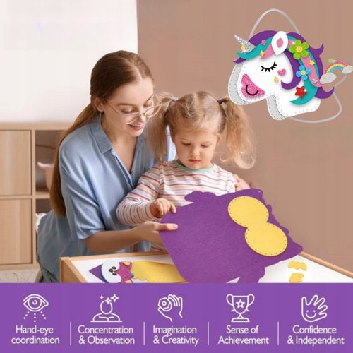 Jednorożec DIY Torebka z Filcu – Zestaw do Szycia dla Dziewczynek 6+ na Arena.pl
