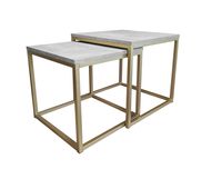 Stolik kawowy 2W1 beton podstawa złota