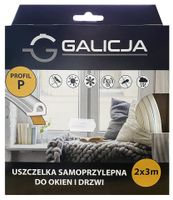 Uszczelka samoprzylepna do okien i drzwi 2x3m (Profil P)