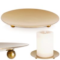 Podstawka na Świeczkę Świecę Podkładka Metalowa Złota Stojak Świecznik