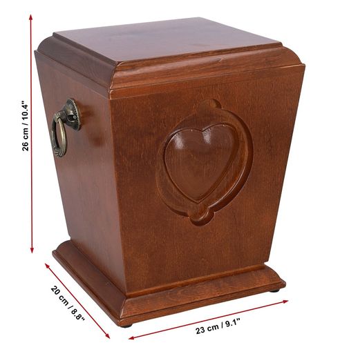Drewniana urna na prochy z sercem / Plakietka na Arena.pl