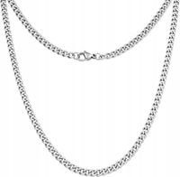 SREBRNY NASZYJNIK MĘSKI PANCERKA 4MM STAL CHIRURGICZNA 316L BLACKBERRY