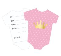 Zaproszenia baby shower roczek Little girl różowe, 6 szt.