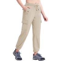 Spodnie trekkingowe damskie cargo wodoodporne sportowe beżowe rozmiar M