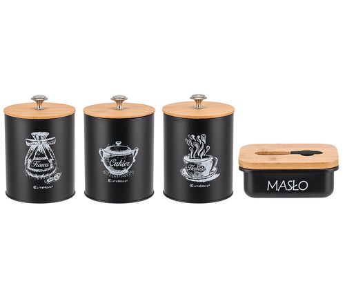 zestaw 3 pojemników kuchennych i maselniczka e-6057 na Arena.pl