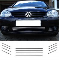 VW GOLF V 5 - Listwy CHROM GRILL Zderzak Atrapa