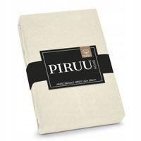 Bawełniane Prześcieradło z Gumką 160x200 Miękkie Kolor Kremowy Jersey Piruu