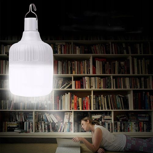 LAMPA KEMPINGOWA ŻARÓWKA LED LAMPKA DO NAMIOTU Z HACZYKIEM I AKUMULATOREM na Arena.pl